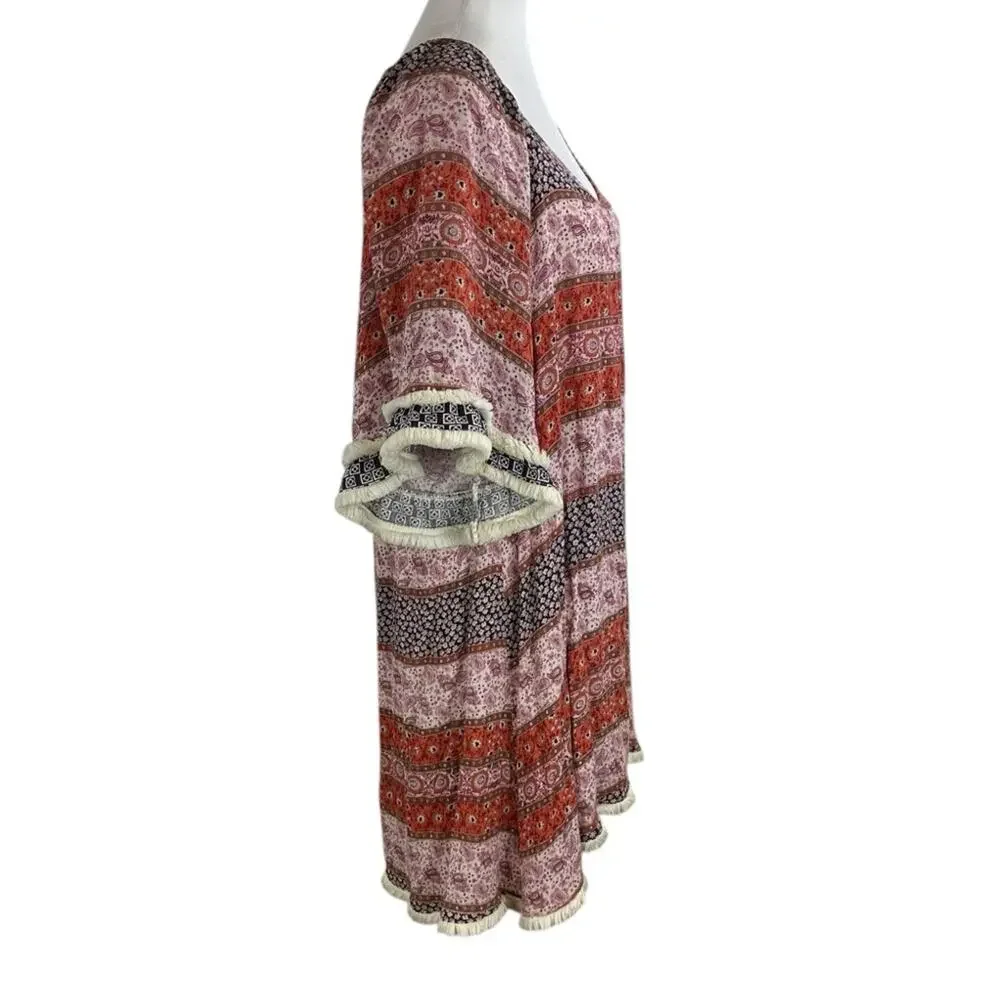 Easel Bohemian Print Women's Mini Dress Size Large